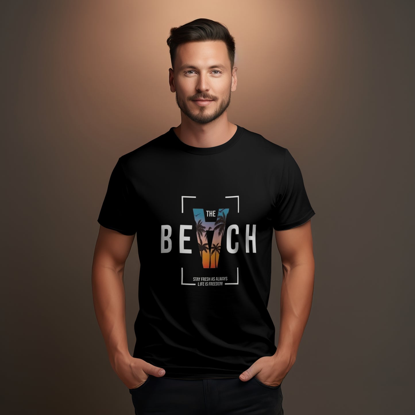 BEACH VIBE | PRINTED T SHIRT | UNISEX