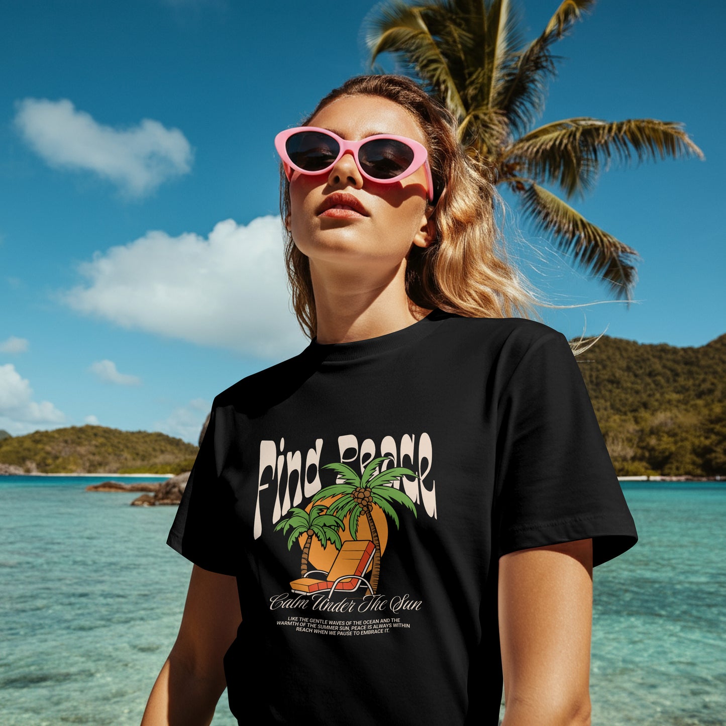 BEACH VIBE | PRINTED T SHIRT | UNISEX