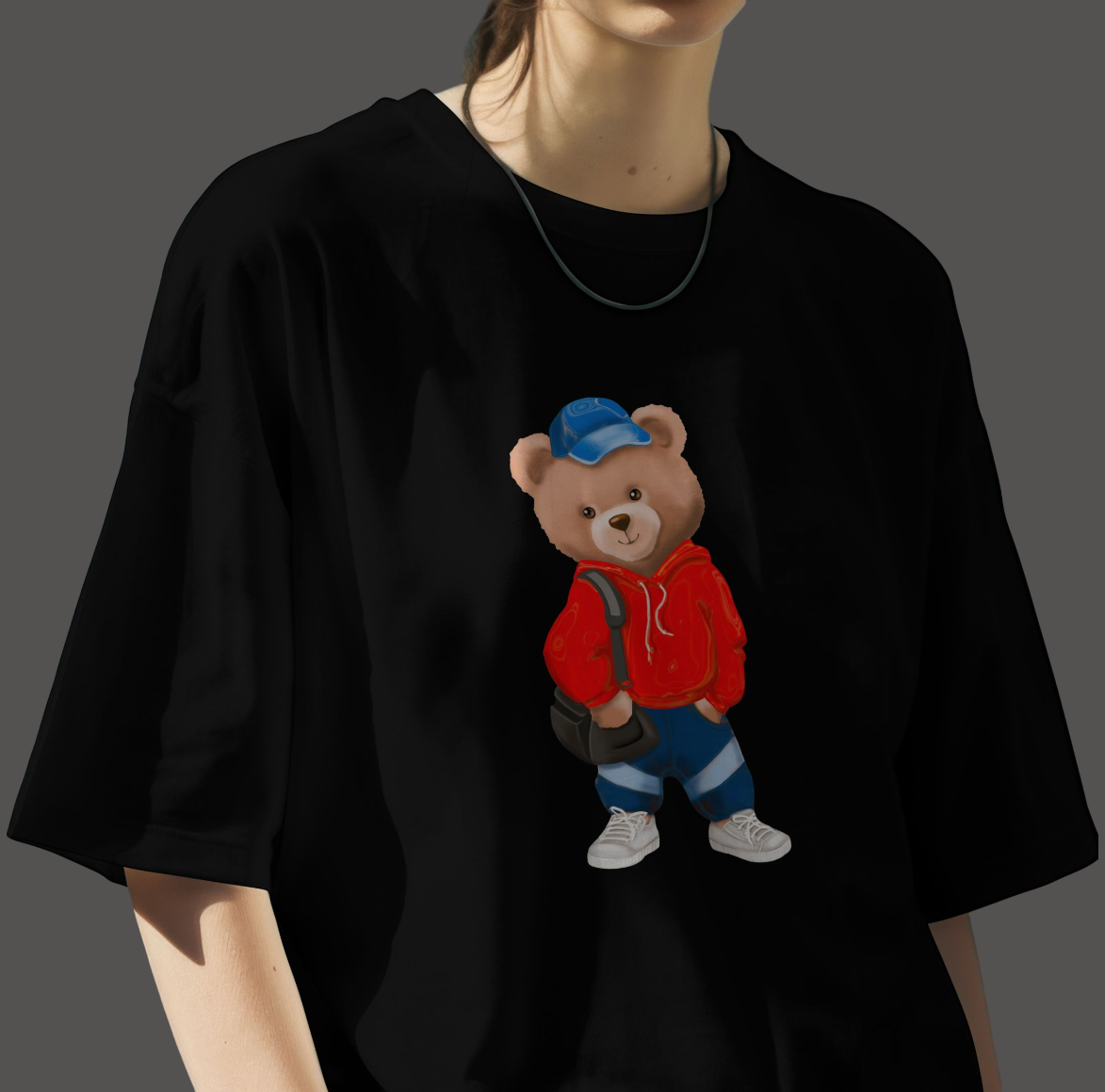 BEAR PRINTED | DROP SHOULDER SHIRT | UNISEX