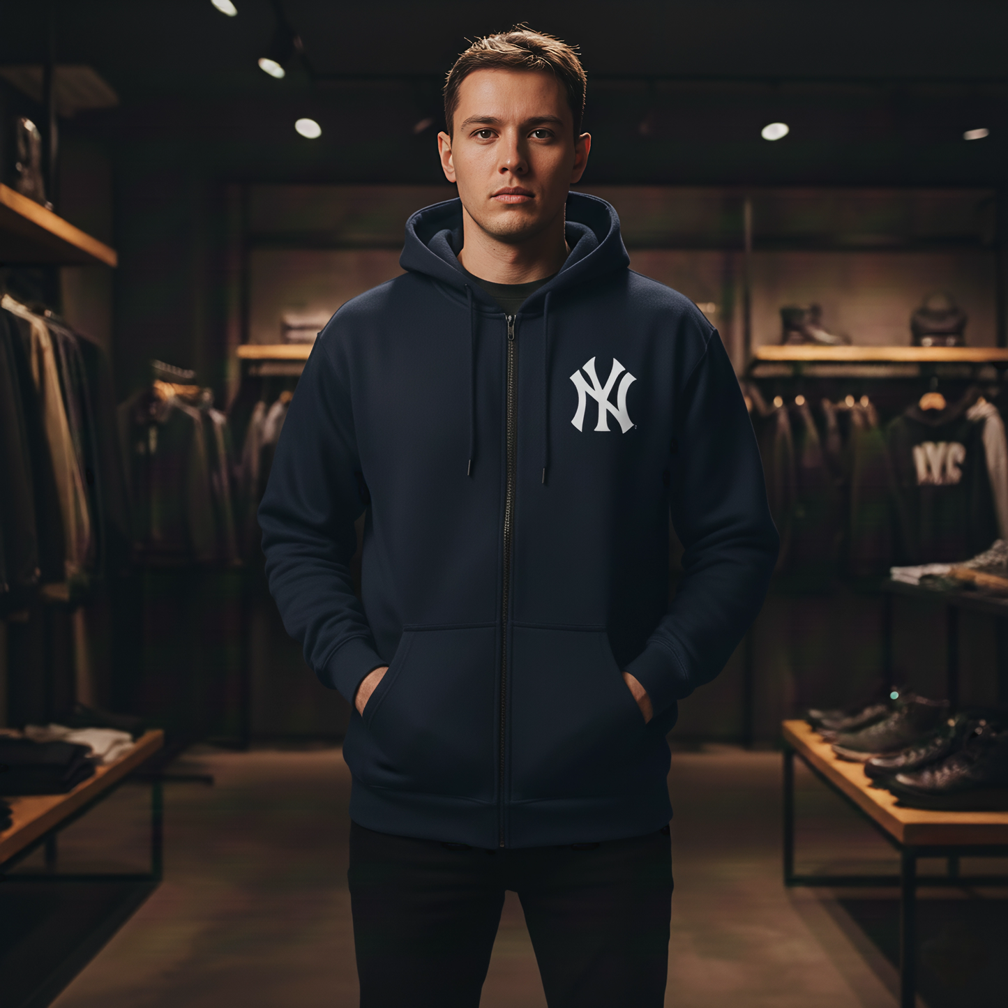 NEW YORK PRINTED | ZIPPER HOODIES | UNISEX