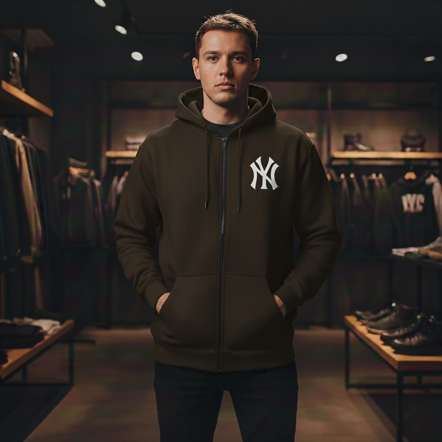 NEW YORK PRINTED | ZIPPER HOODIES | UNISEX