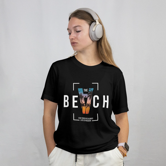 BEACH VIBE | PRINTED T SHIRT | UNISEX