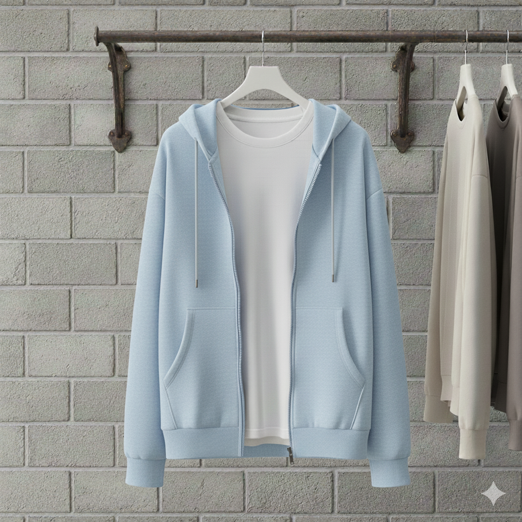 ZIPPER HOODIE WITH T SHIRT COMBO