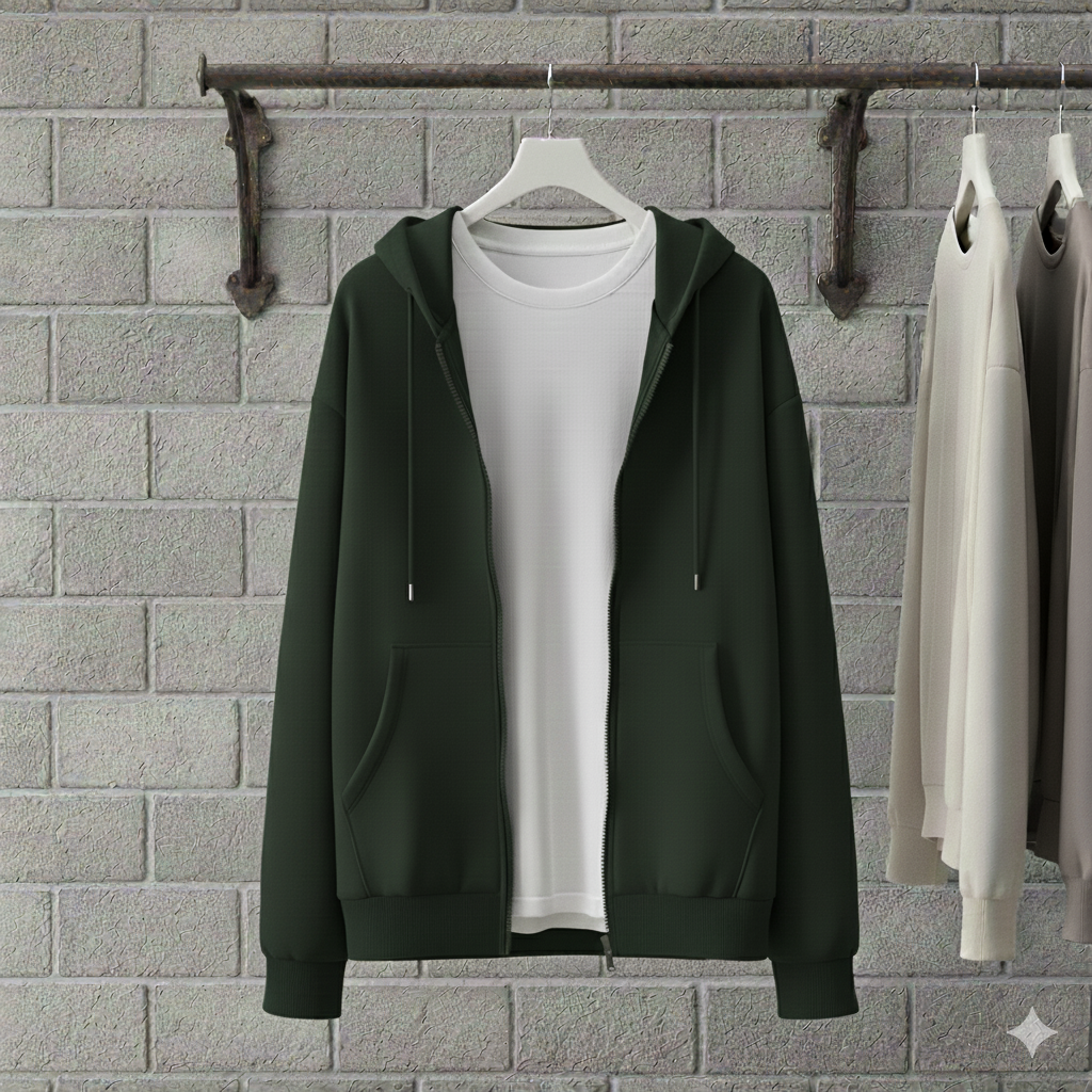 ZIPPER HOODIE WITH T SHIRT COMBO