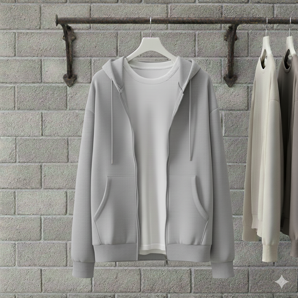 ZIPPER HOODIE WITH T SHIRT COMBO