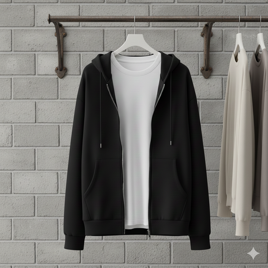 ZIPPER HOODIE WITH T SHIRT COMBO
