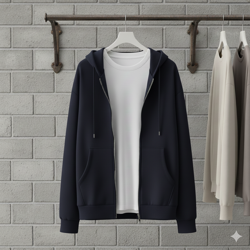 ZIPPER HOODIE WITH T SHIRT COMBO