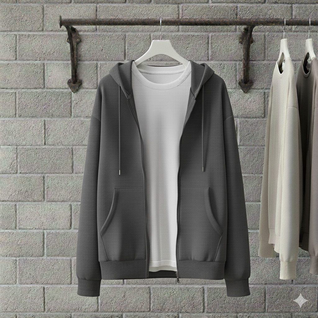ZIPPER HOODIE WITH T SHIRT COMBO