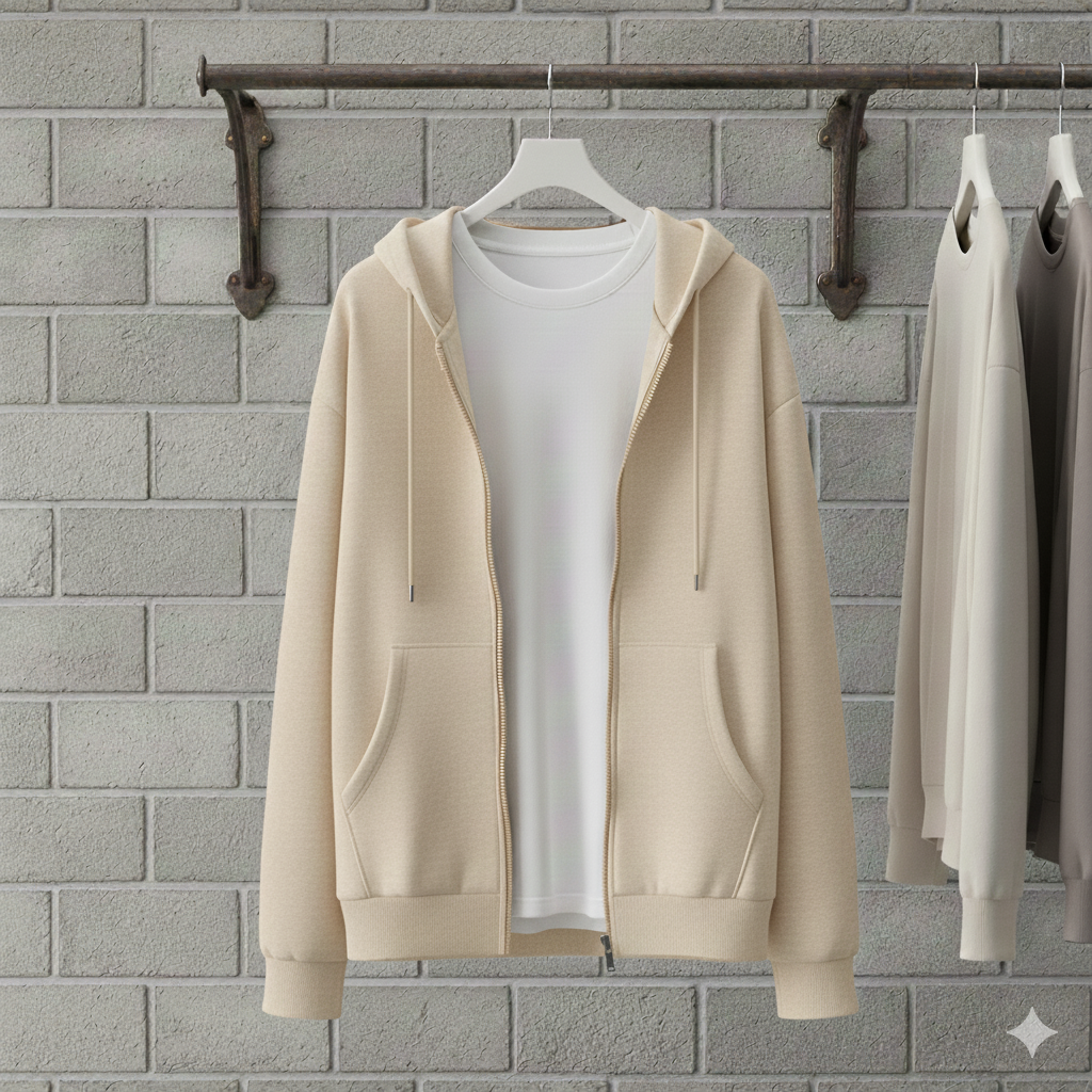 ZIPPER HOODIE WITH T SHIRT COMBO